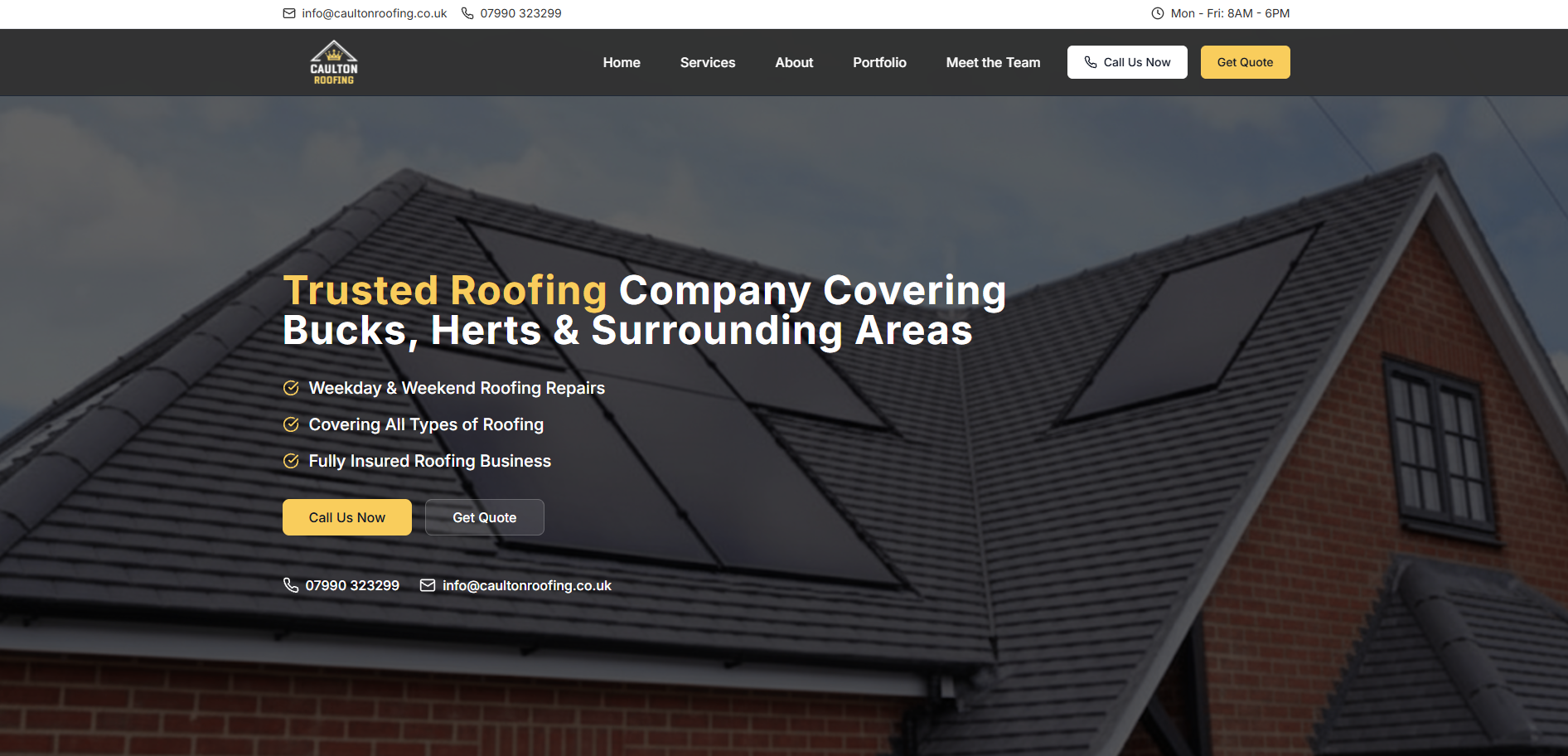 Caulton Roofing - Web Design Portfolio by Elevation Media