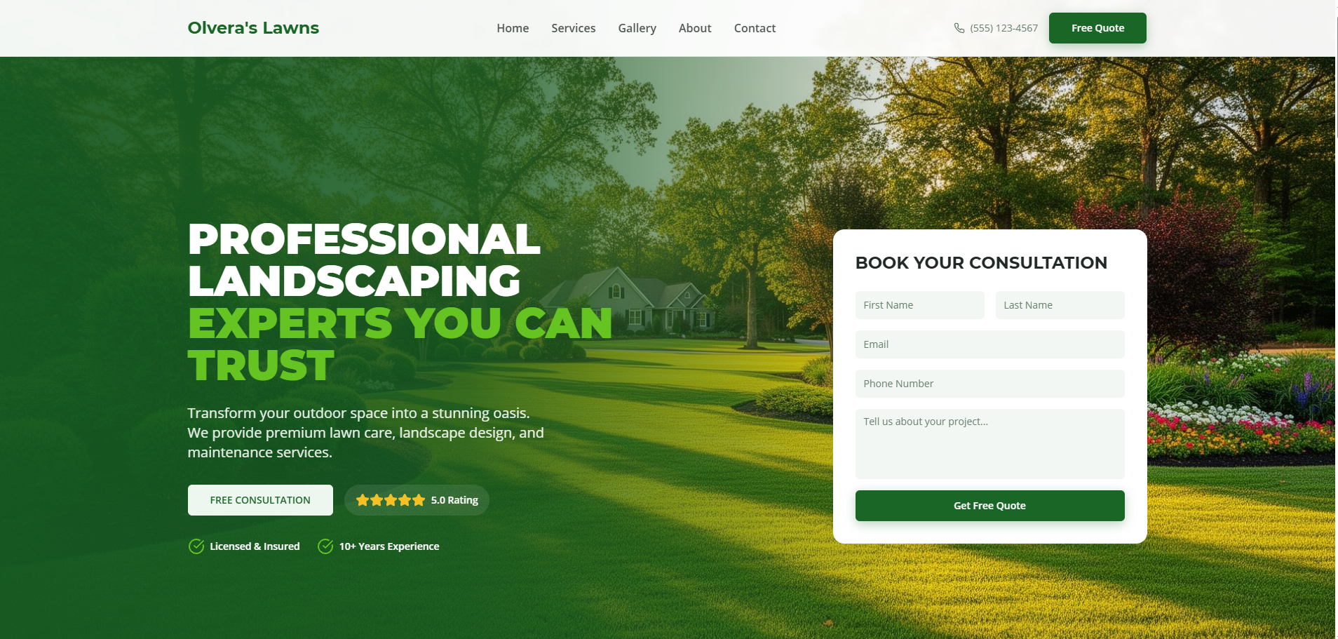 Olvera's Lawns - Landscaping Website by Elevation Media