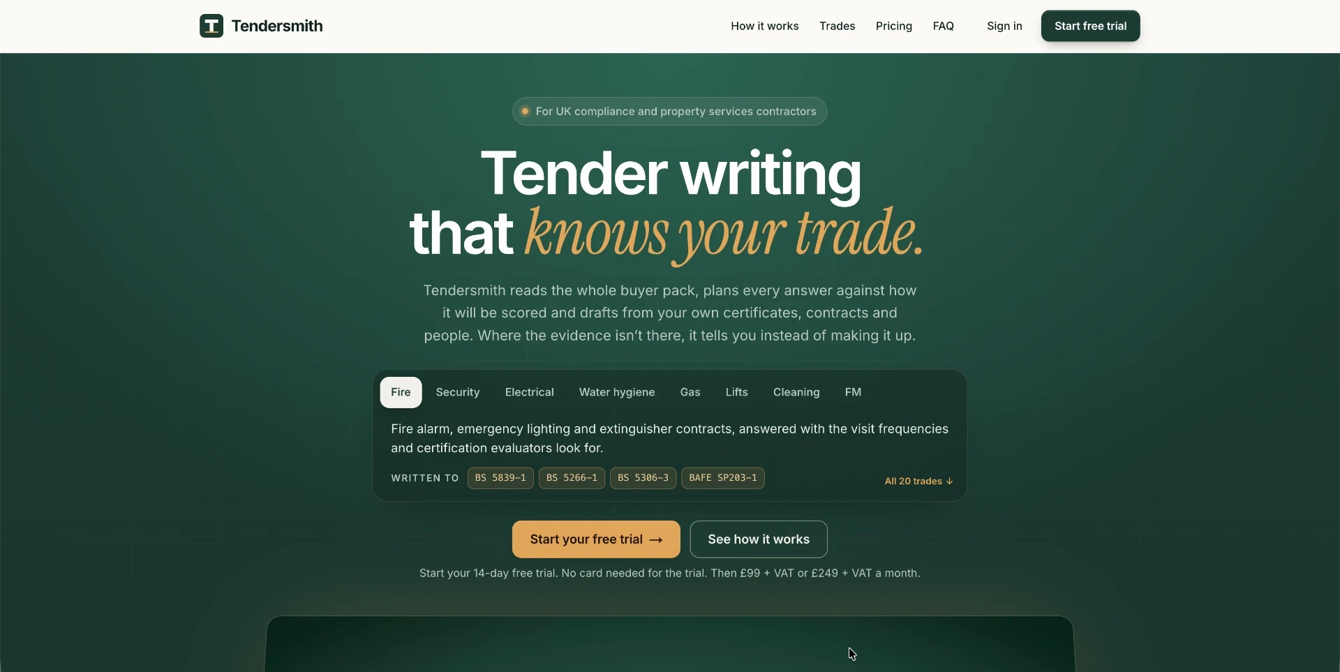 Tendersmith website by Elevation Media